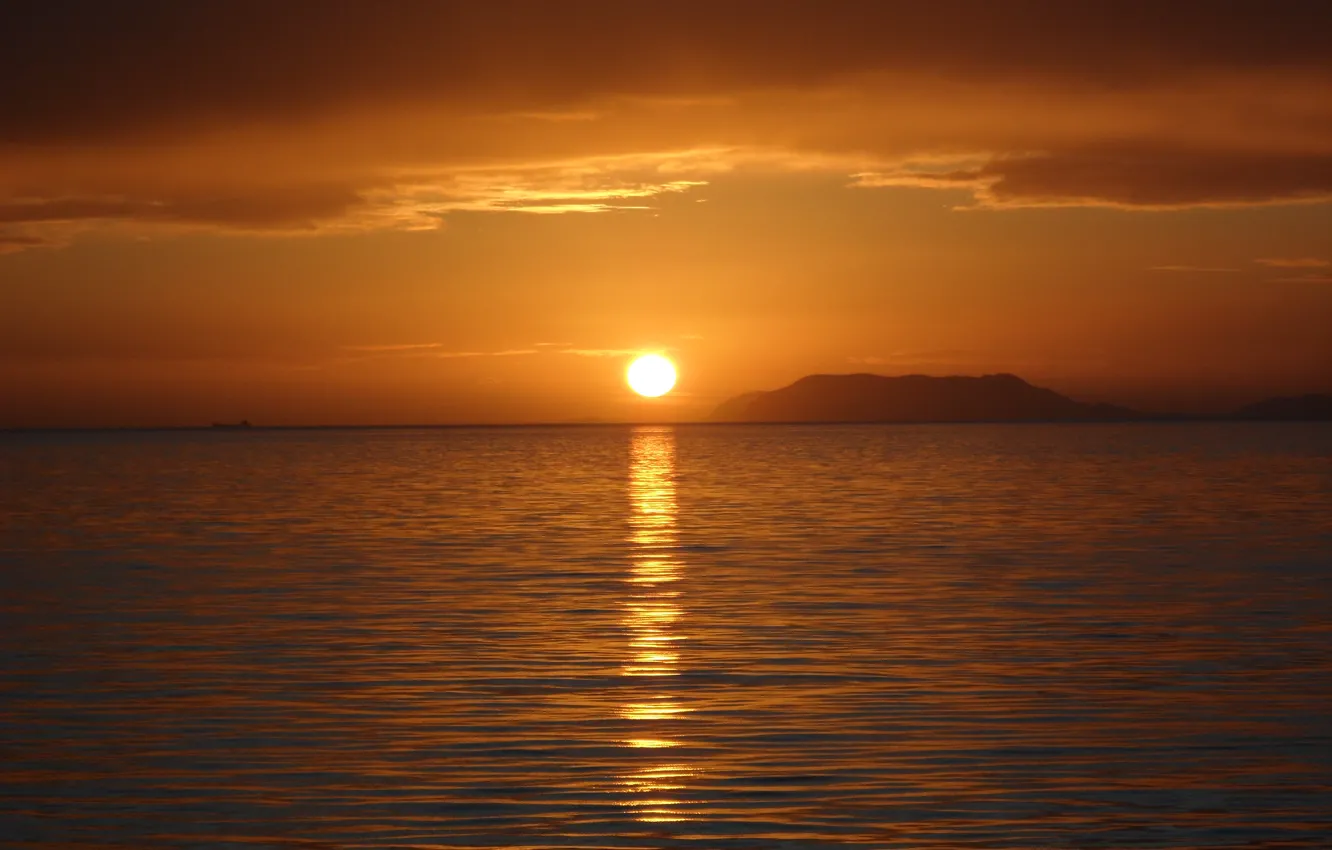 Фото обои море, солнце, закат, Природа, sea, nature, sunset