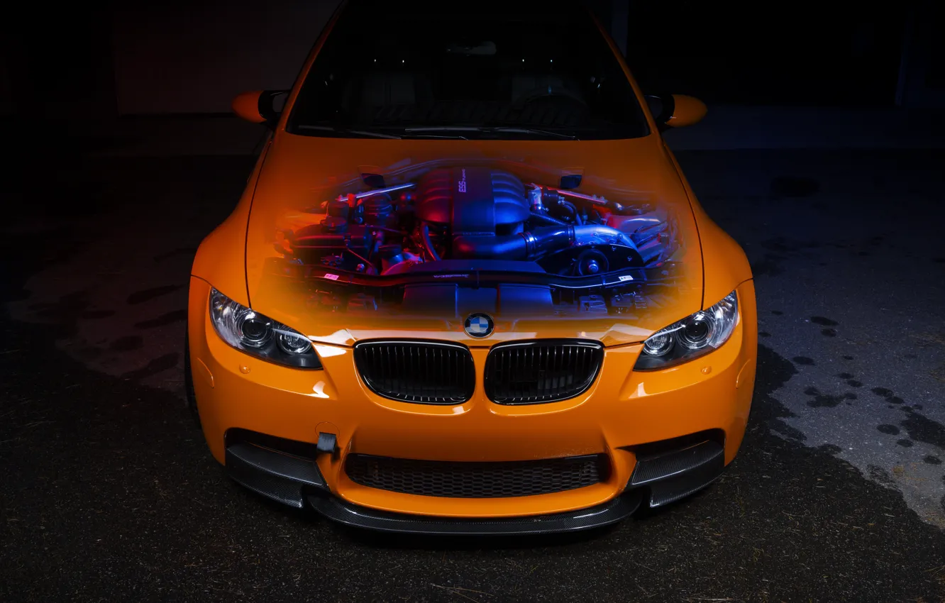 Фото обои BMW, Orange, E90, Face, Sight