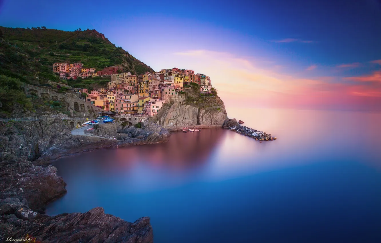 Фото обои город, дома, Италия, Italy, Manarola, Манарола, Cinque Terre, Специя