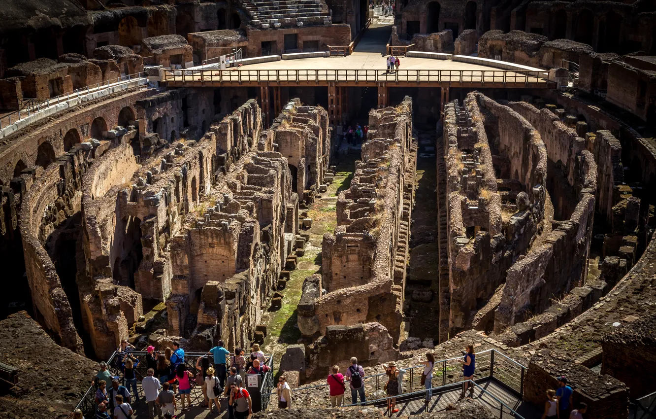 Фото обои Рим, Колизей, Италия, развалины, руины, туризм, экскурсия