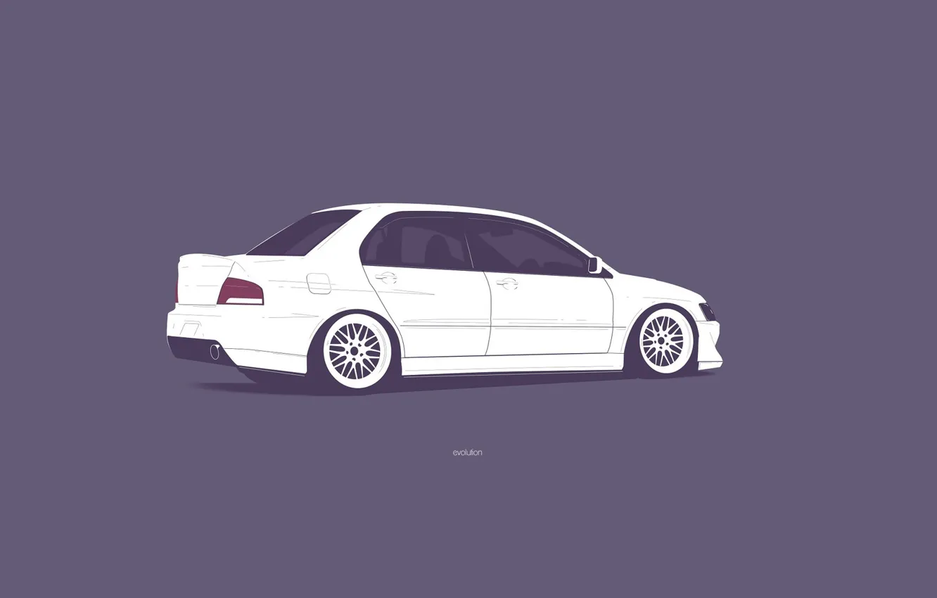 Фото обои Mitsubishi, Lancer, Evolution 9, Minimalistic