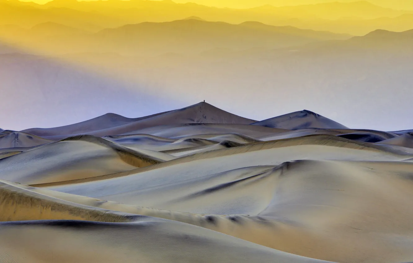 Фото обои Калифорния, США, Долина Смерти, плоские песчаные дюны