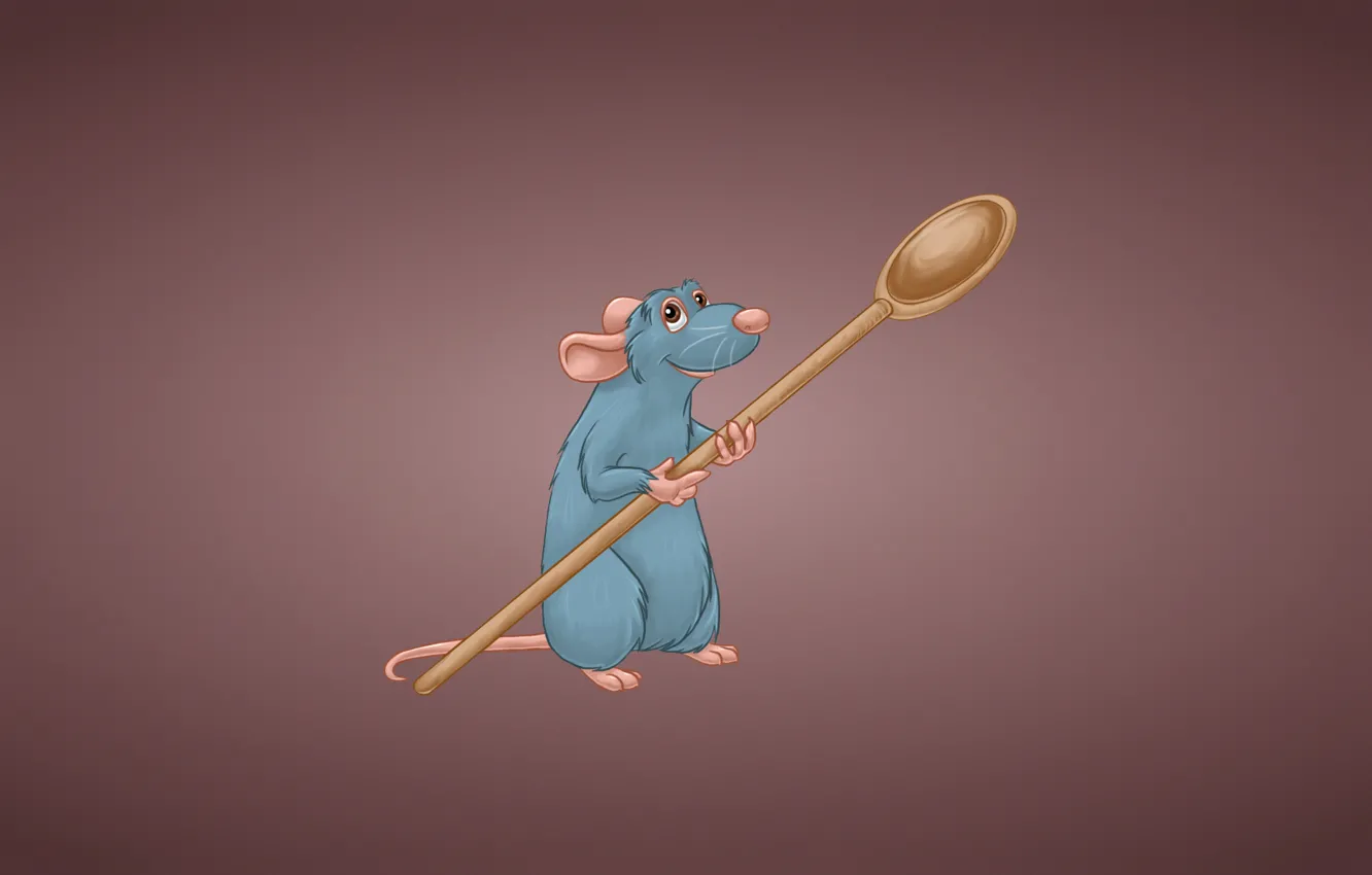 Фото обои ложка, Рататуй, Ratatouille, грызун, rat, крыска