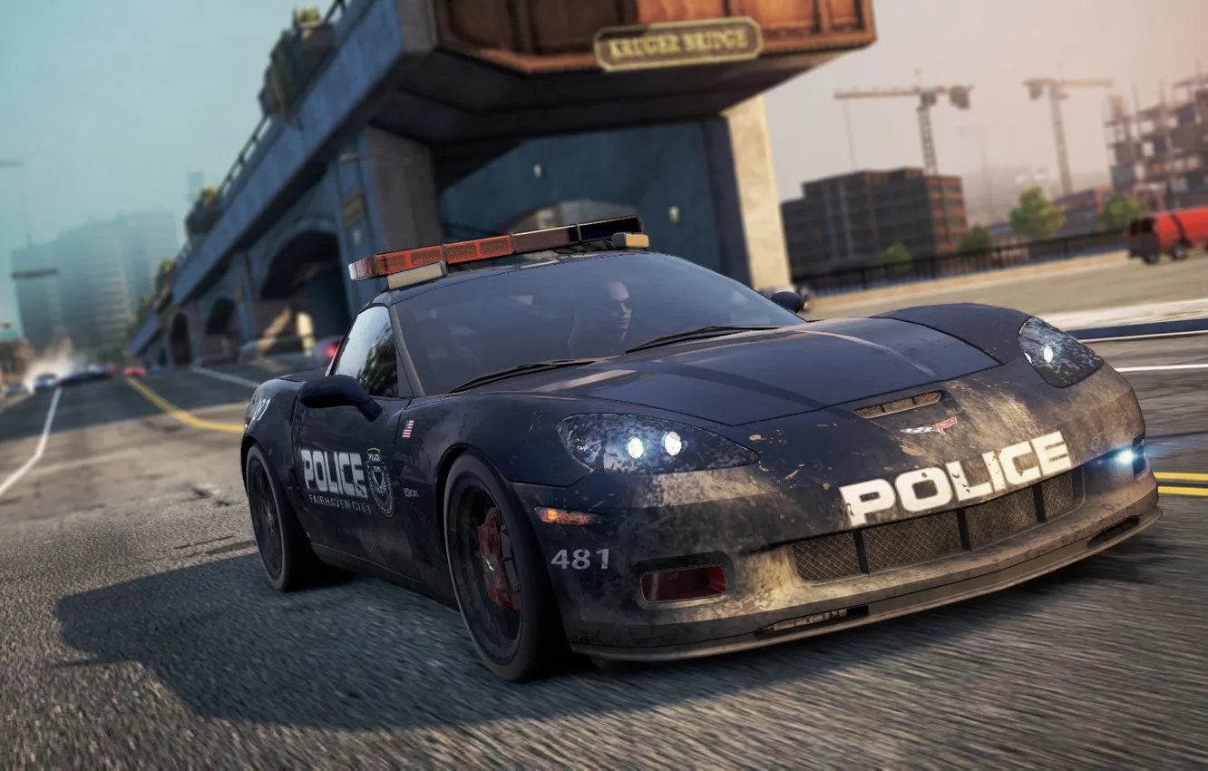 Фото обои game, 2012, auto, police, cop, Chevrolet Corvette Z06, Most Wanted, Need for speed