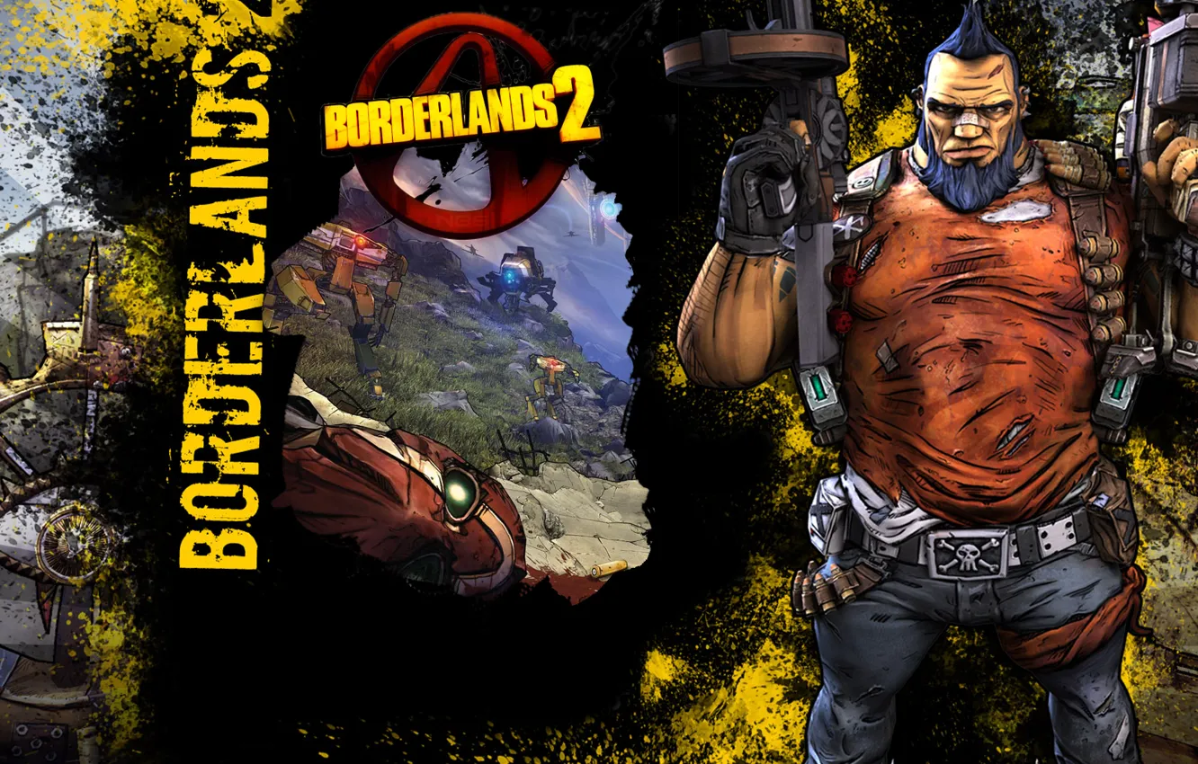 Фото обои фон, Borderlands, Gunzerker, Salvador, Ганзеркер