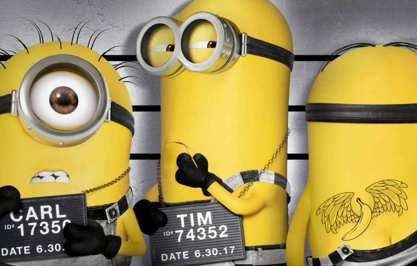Фото обои Kevin, tatoo, animated film, Despicable Me, Carl, Phil, Dave, minion