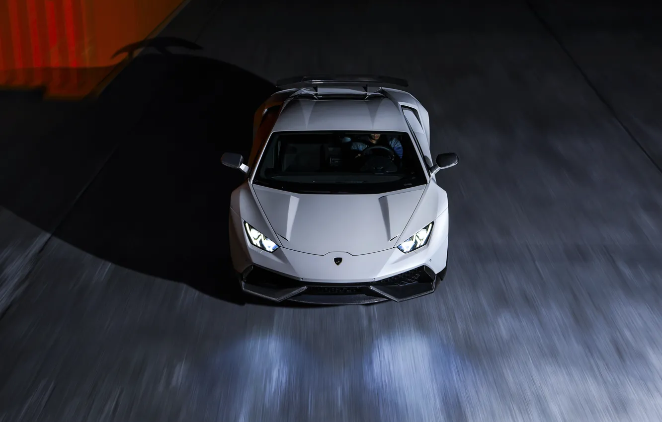 Фото обои Lamborghini, Front, White, Supercar, Novitec, Torado, Huracan, LP640-4