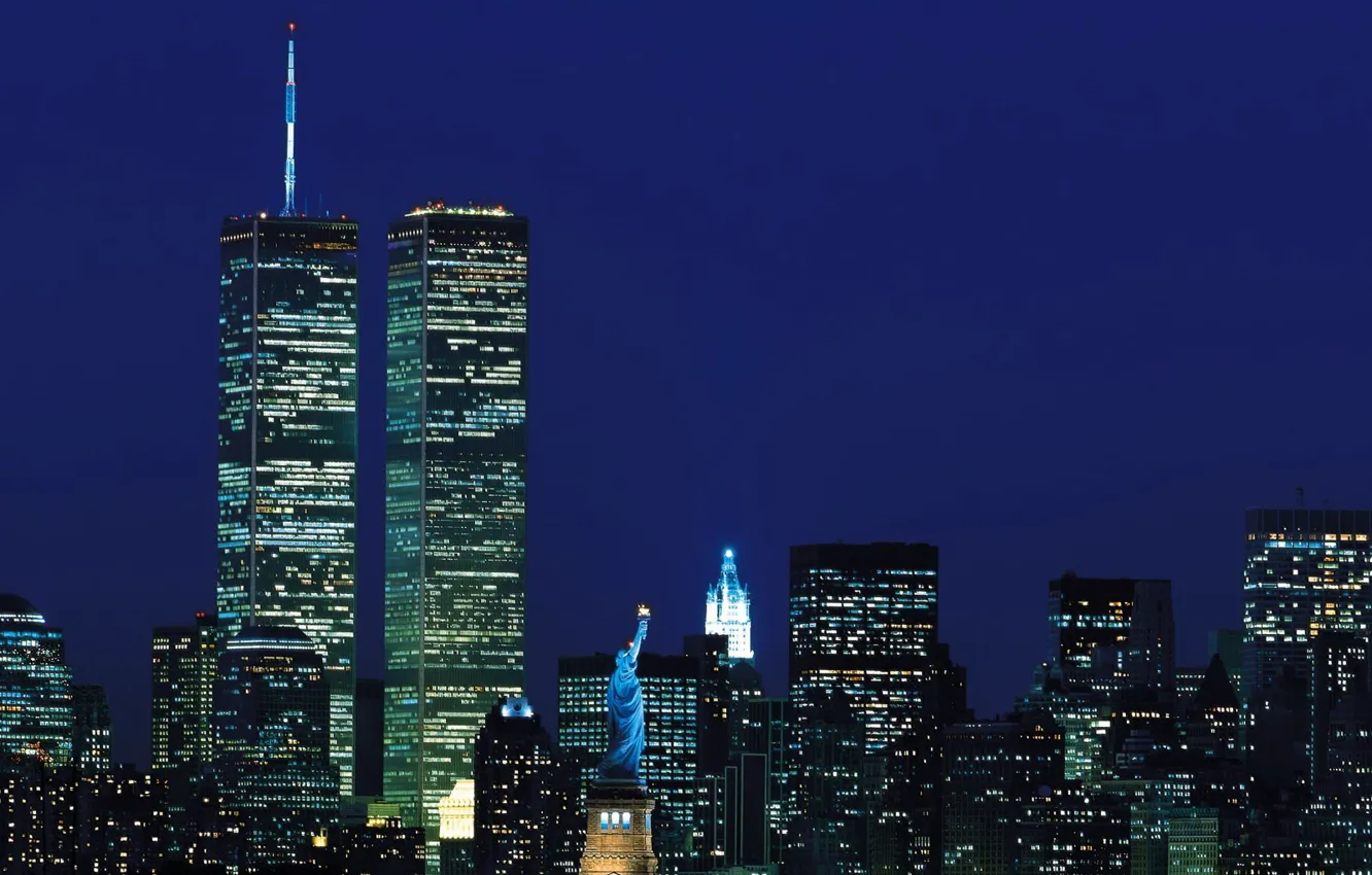 Фото обои небоскребы, нью-йорк, Всемирный торговый центр, WTC, World Trade Center