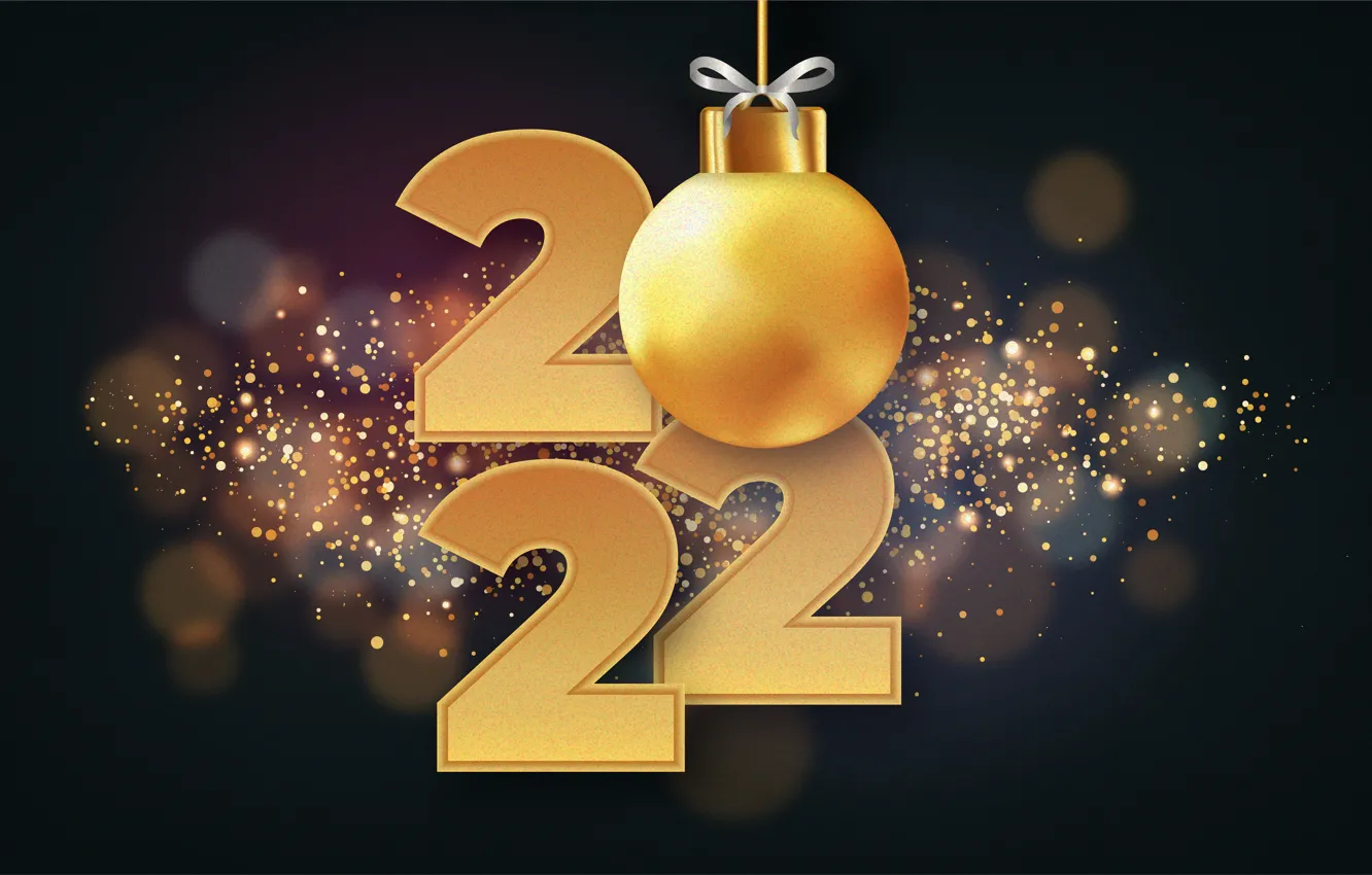 Фото обои фон, шар, шарик, Рождество, цифры, Новый год, 2022