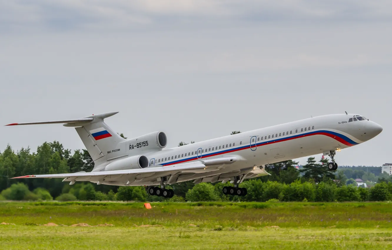 Фото обои Ту-154, Tupolev, Туполев, Russian Air Force, Tu-154, RA-85155
