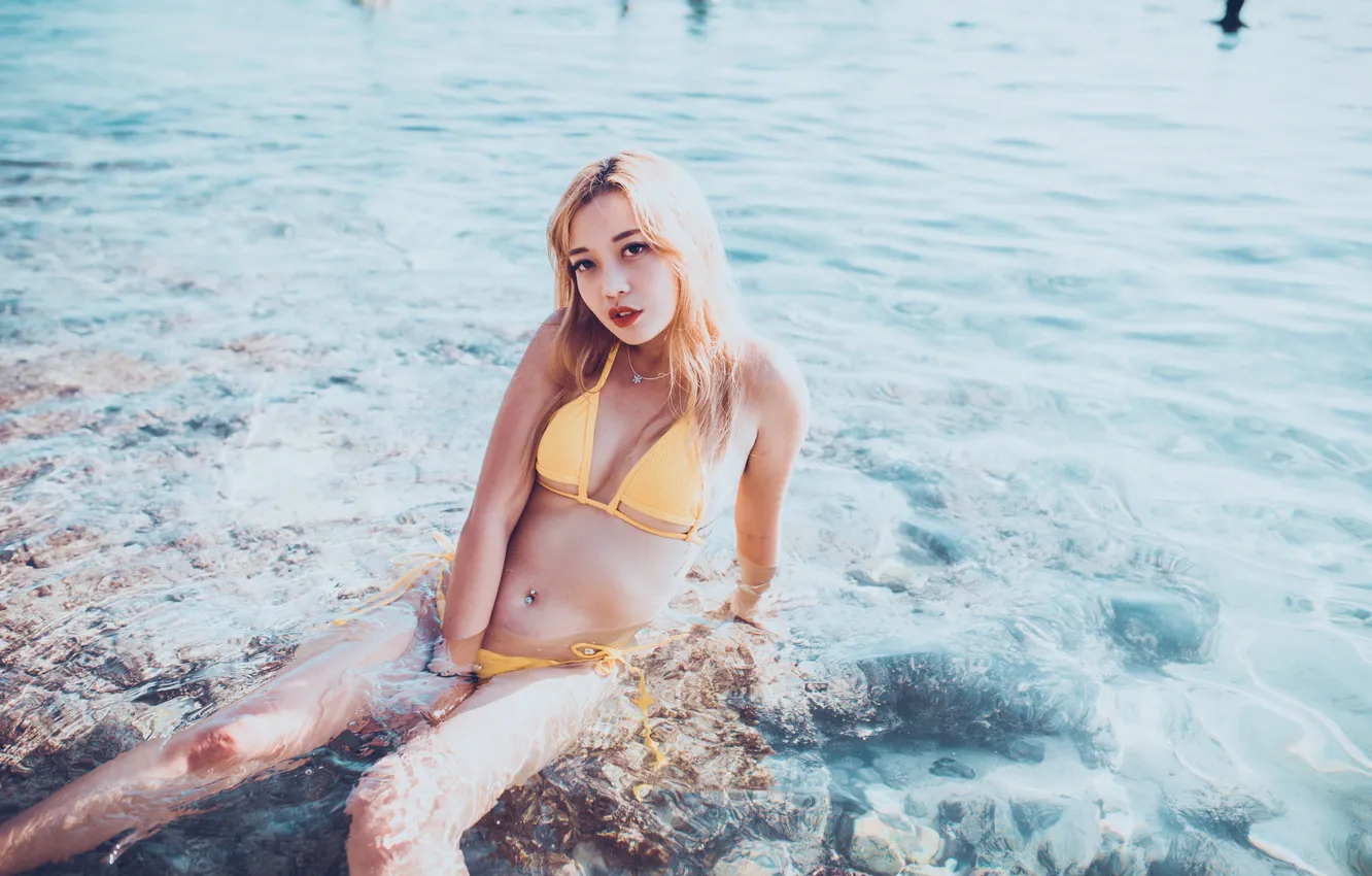 Фото обои girl, sexy, sea, woman, bikini
