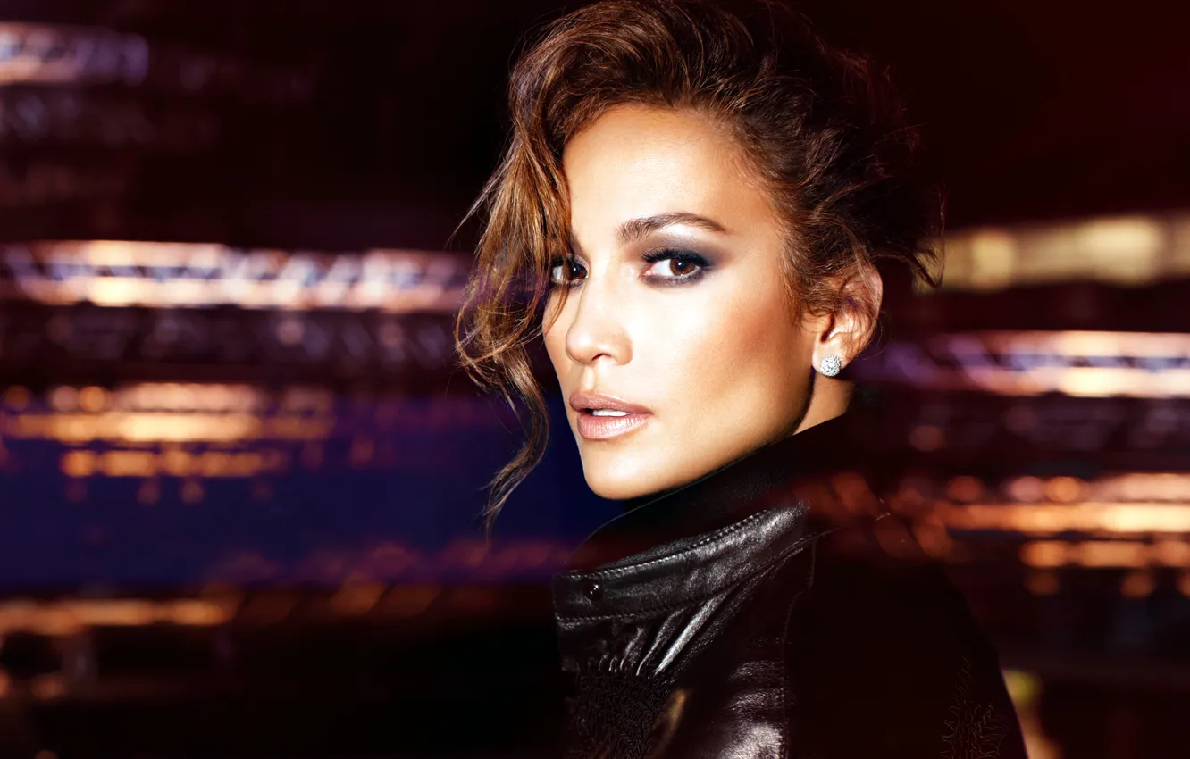 Фото обои взгляд, лицо, актриса, куртка, певица, Jennifer Lopez, Дженнифер Лопез, J Lo