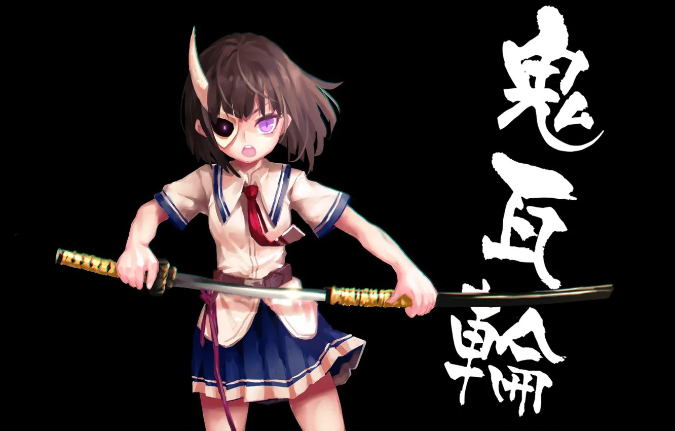 Фото обои sword, katana, ken, blade, mask, martial artist, japanese, bishojo