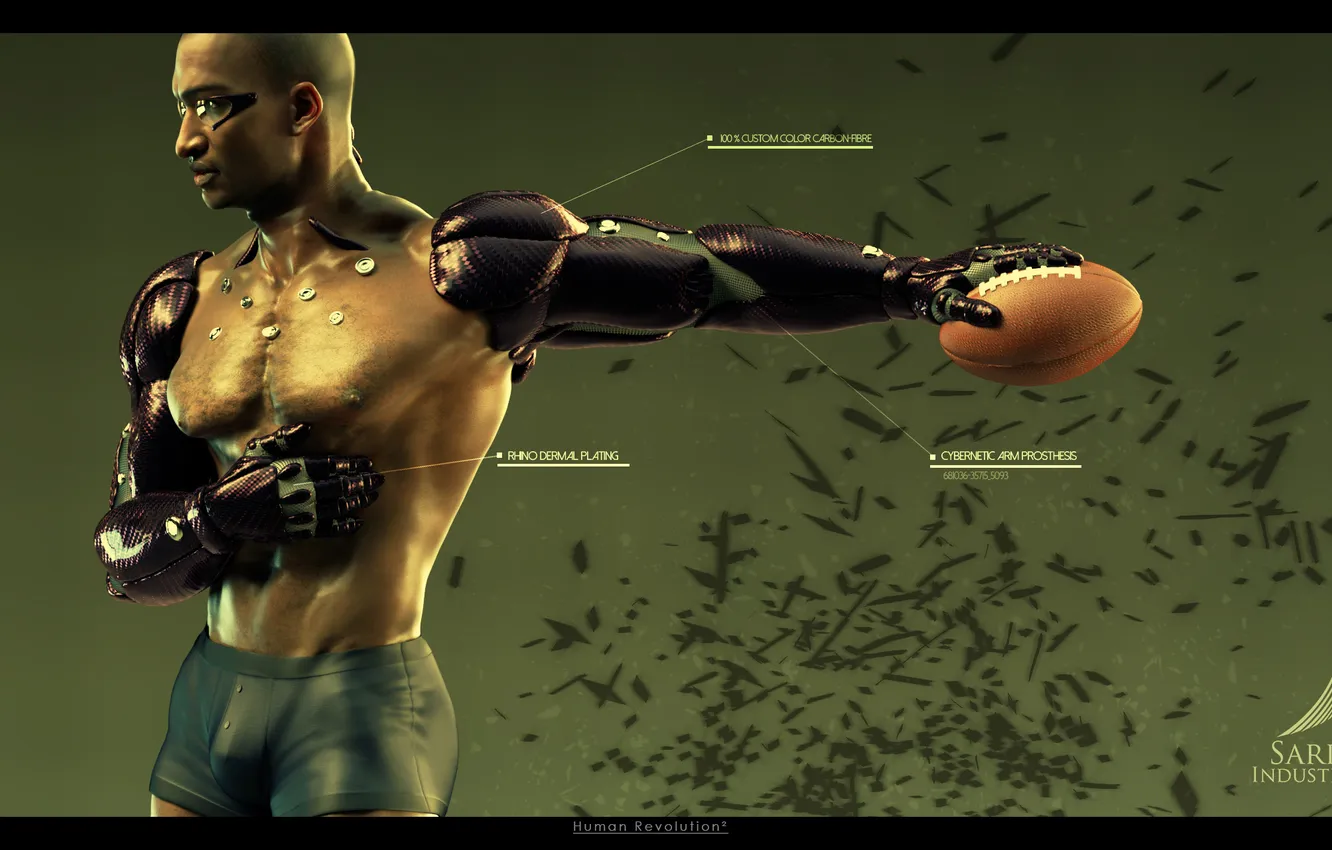 Фото обои мужчина, киборг, киберпанк, Deus Ex: Human Revolution, протез, human revolution, deus ex