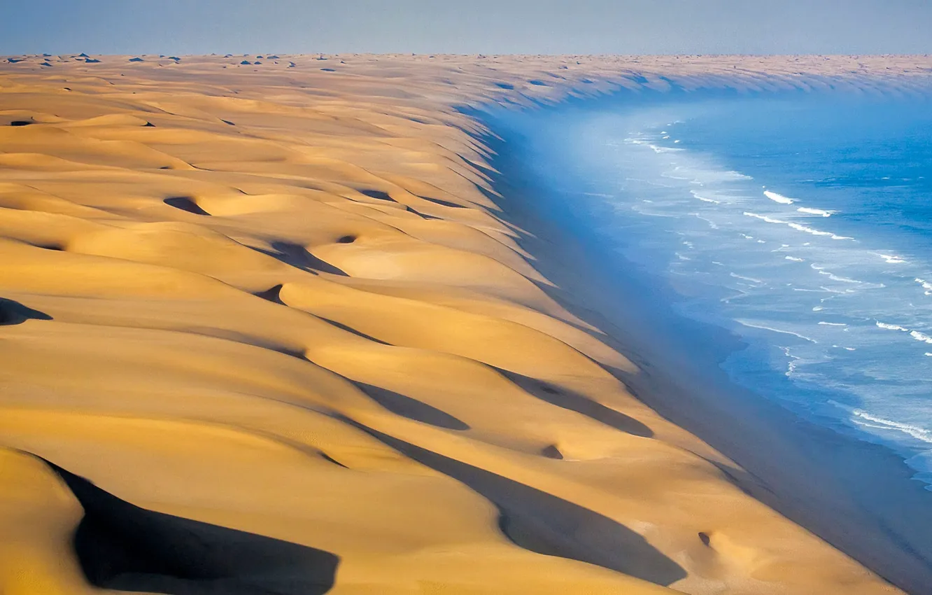 Фото обои пустыня, Африка, Атлантический океан, Намиб