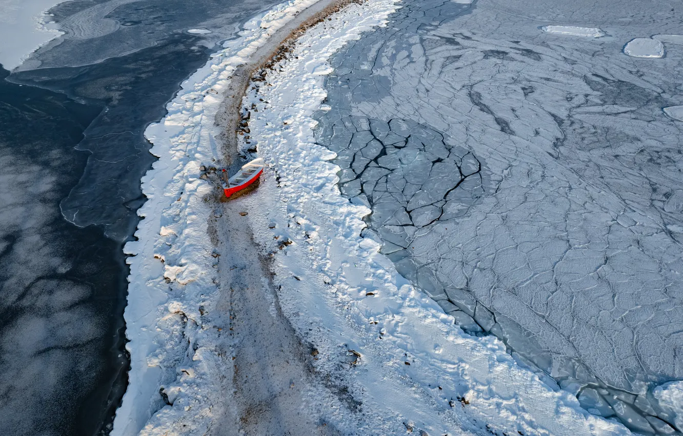 Фото обои ice, winter, boat, cold