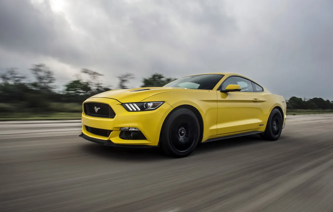 Фото обои Mustang, Ford, мустанг, форд, Hennessey, Supercharged, 2015, HPE750