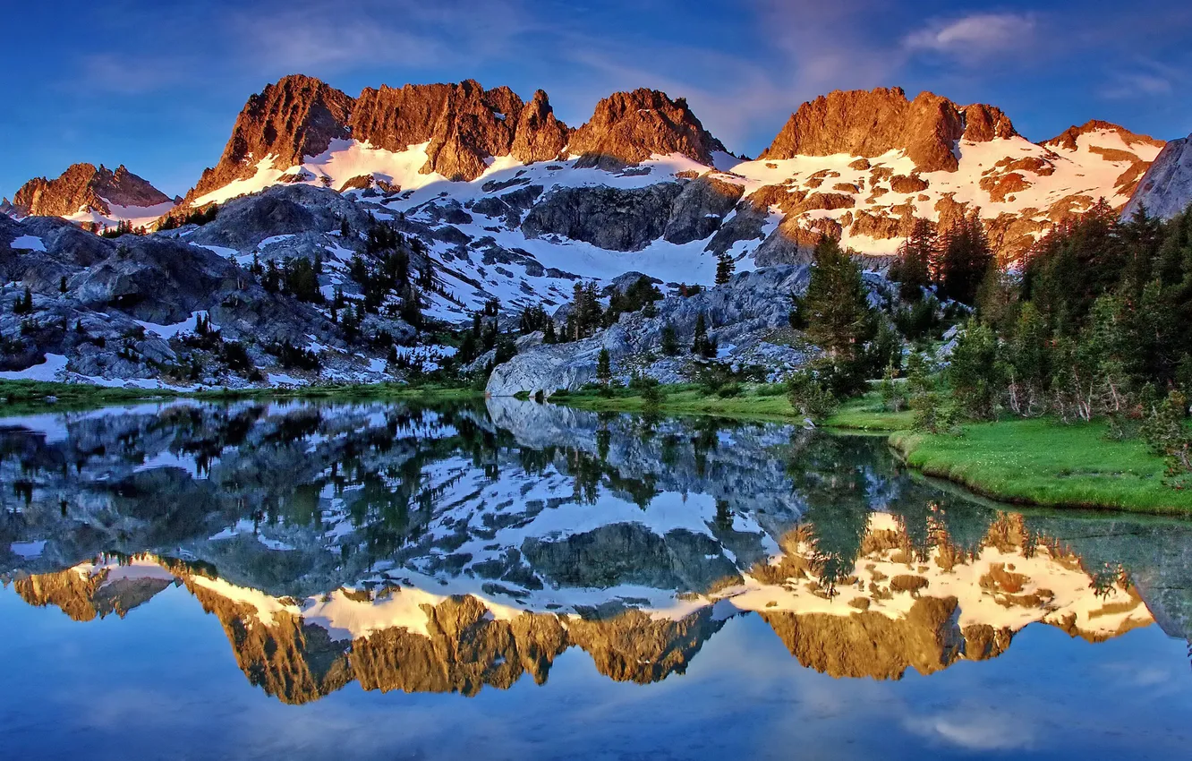 Фото обои лес, горы, природа, озеро, отражение, Пейзаж