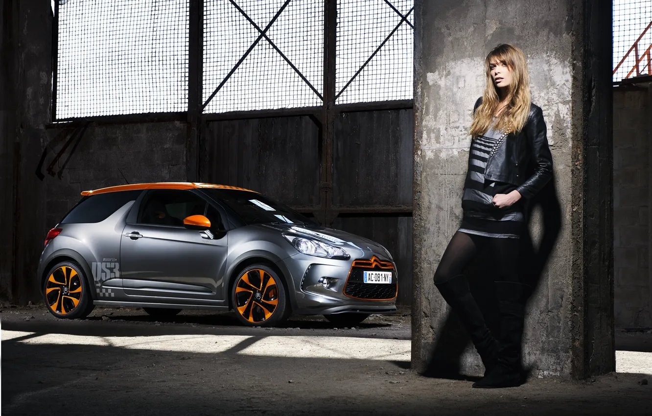 Фото обои авто, взгляд, девушка, Citroen