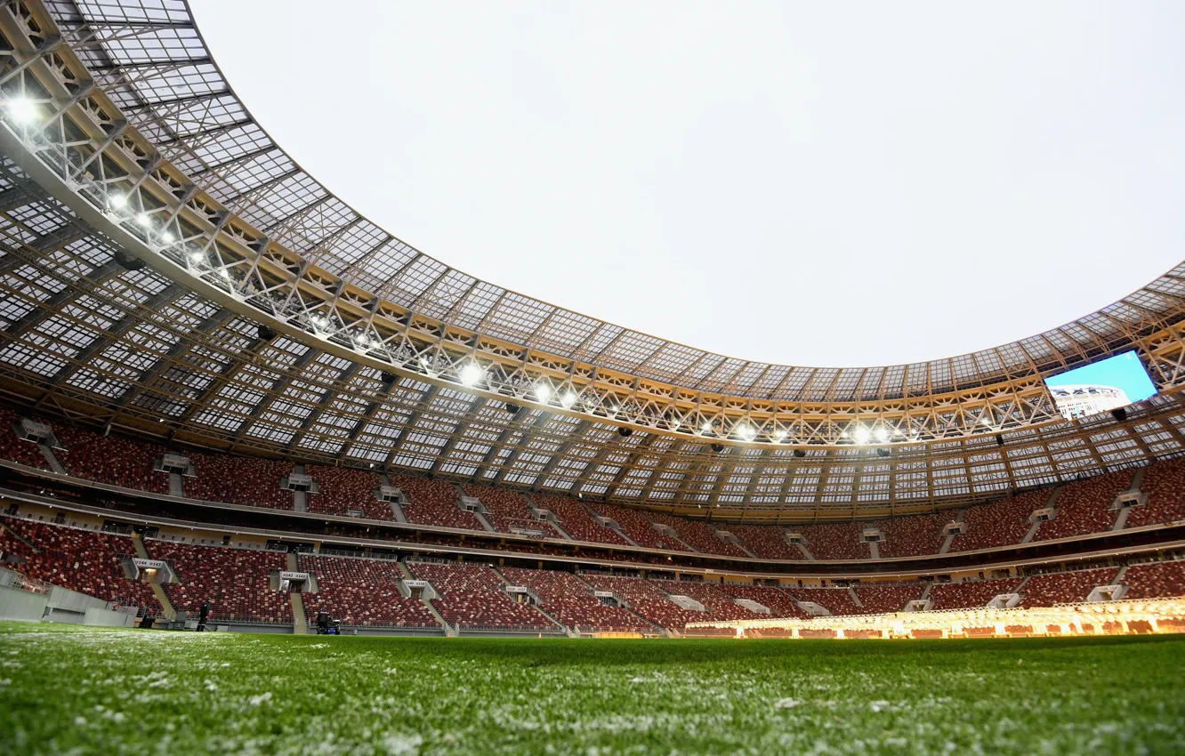 Фото обои Спорт, Футбол, Россия, Стадион, Luzhniki, Stadium, Газон, Трибуны
