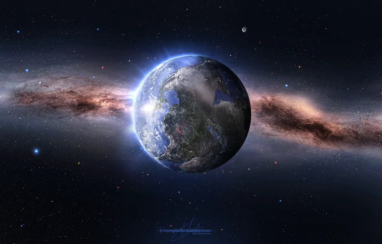 Фото обои Звезды, Планета, Космос, Земля, Millions of Years