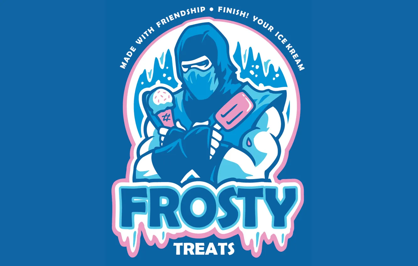 Фото обои Mortal Kombat, Sub-Zero, ice cream, frosty