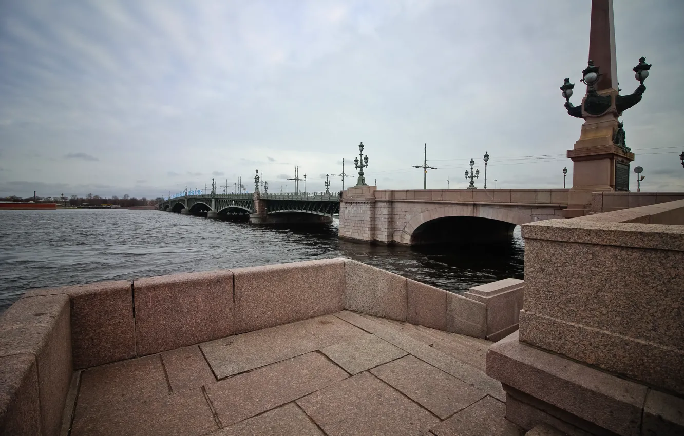 Фото обои мост, Санкт-Петербург, СССР, Нева