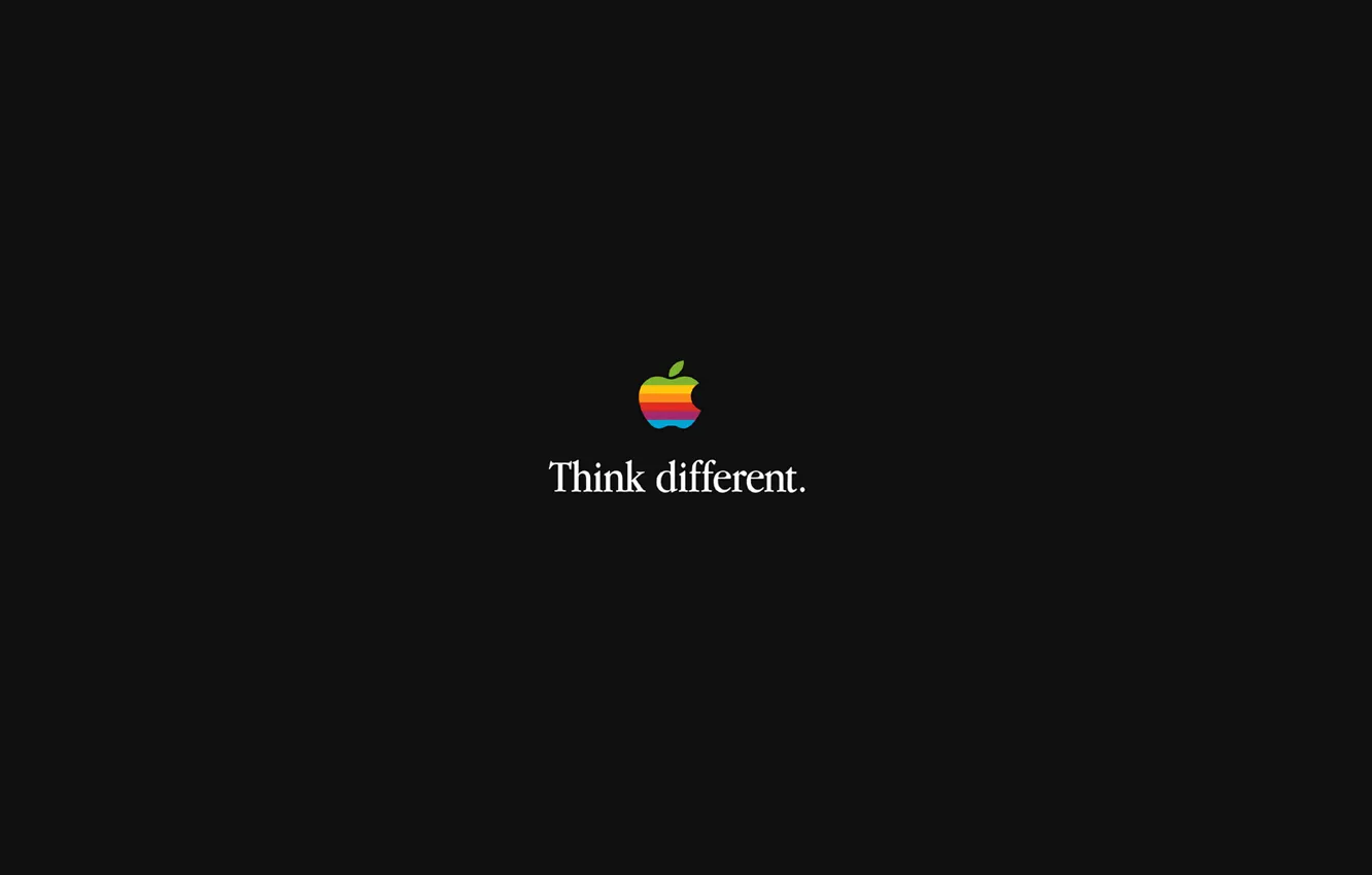 Фото обои apple, яблоко, минимализм, логотип, minimalism, think, brand, эпл