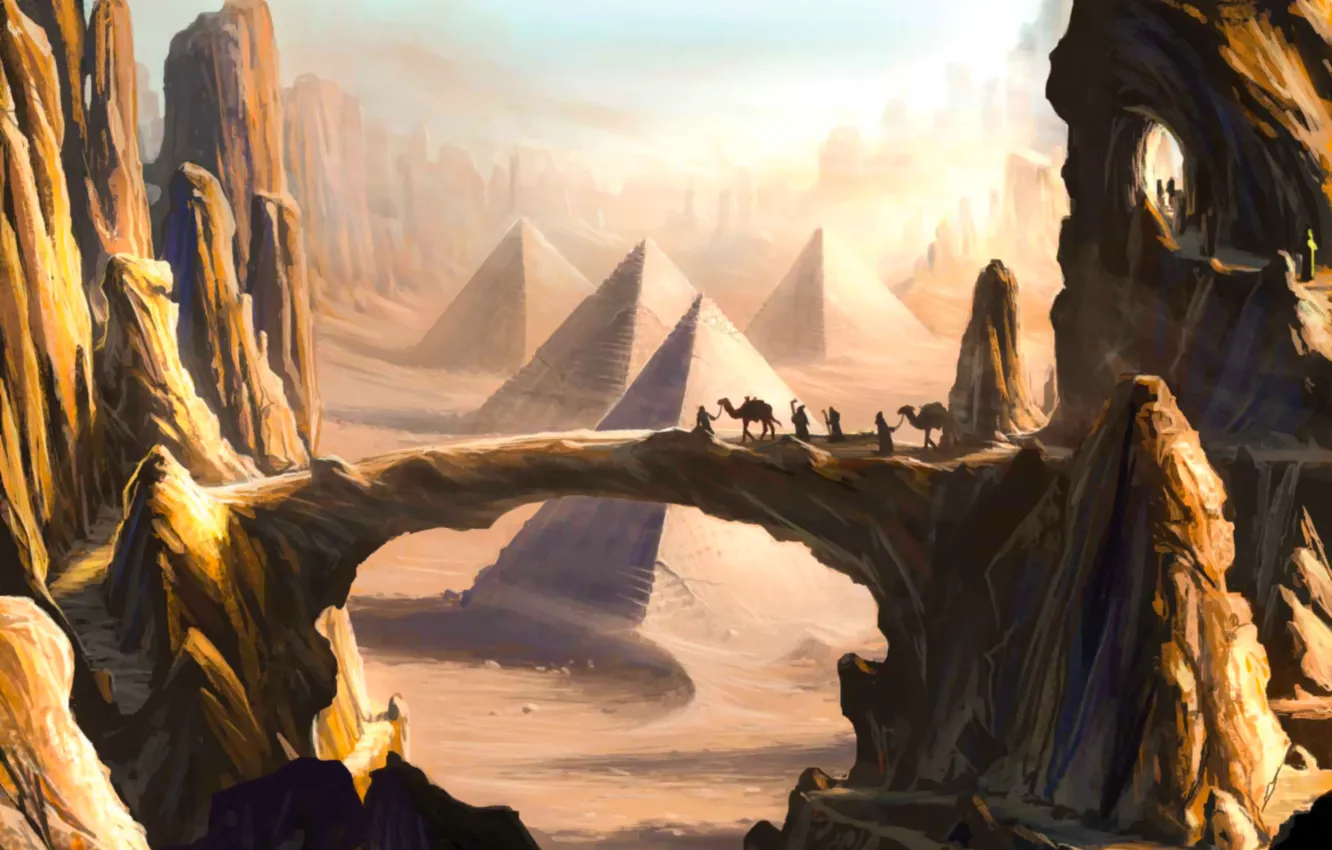 Фото обои art, painting, concept art, Pyramid