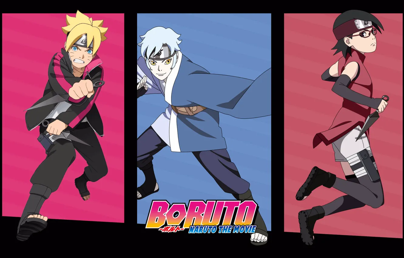 Фото обои Boruto: Naruto the Movie, Сарада, Боруто, Мицуки, Команда конохомару