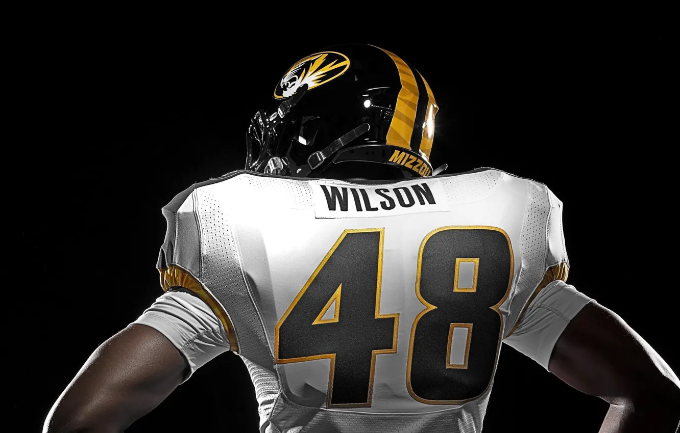 Фото обои номер, шлем, униформа, Nike, NCAA, Missouri Tigers, colege football