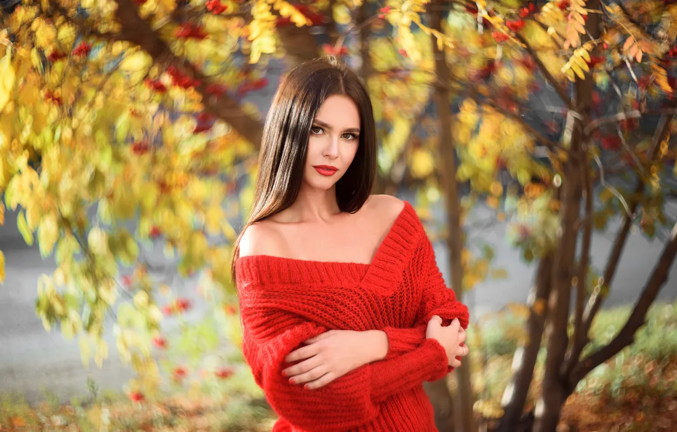 Фото обои осень, девушка, волосы, Владислав Оплетаев, Дарья Охапкина