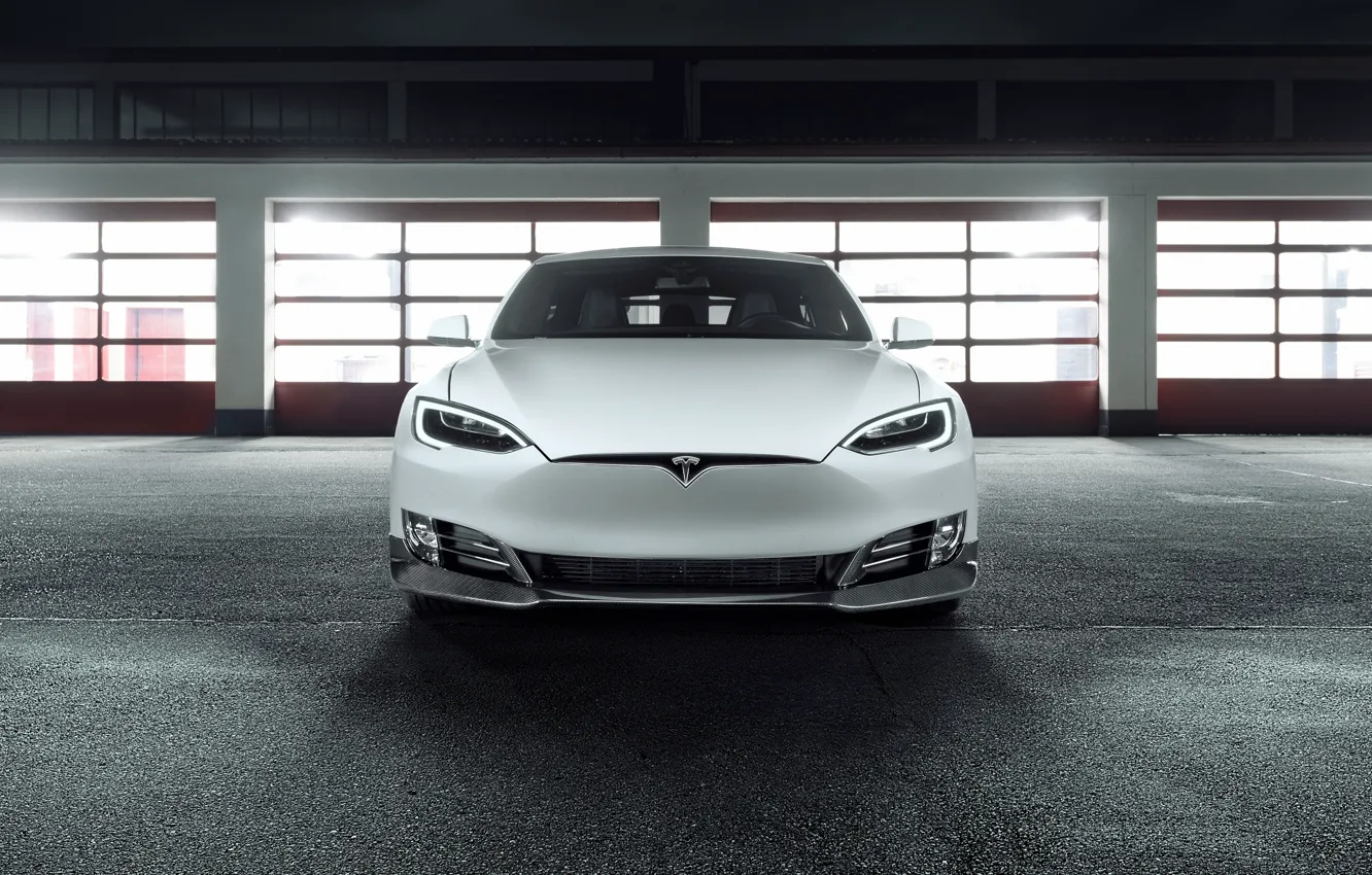 Фото обои вид спереди, Tesla, Model S, Novitec, 2017