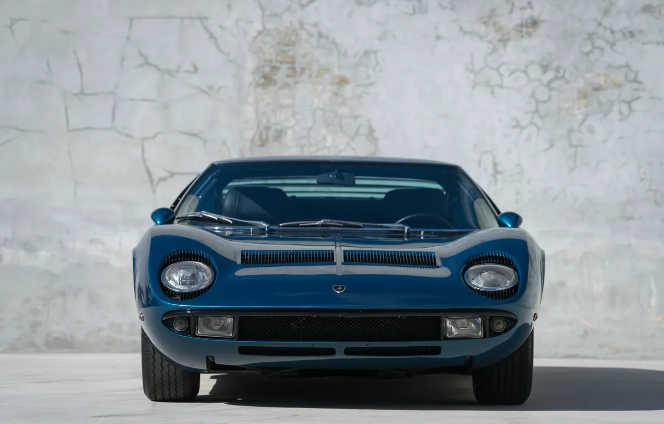 Фото обои Lamborghini, 1970, lambo, Miura, front view, Lamborghini Miura P400 S