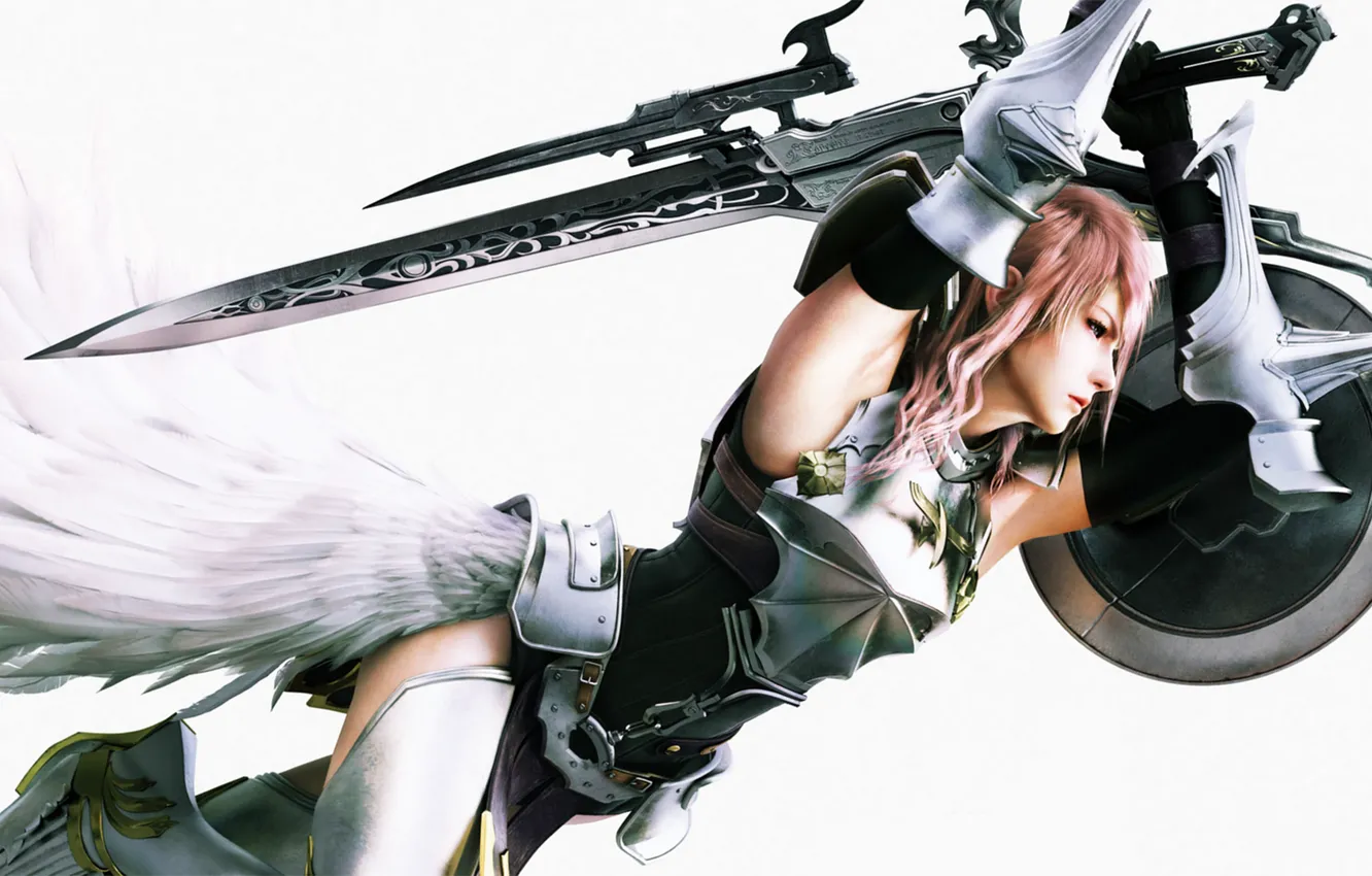 Фото обои меч, доспехи, щит, Последняя Фантазия, Final Fantasy XIII-2