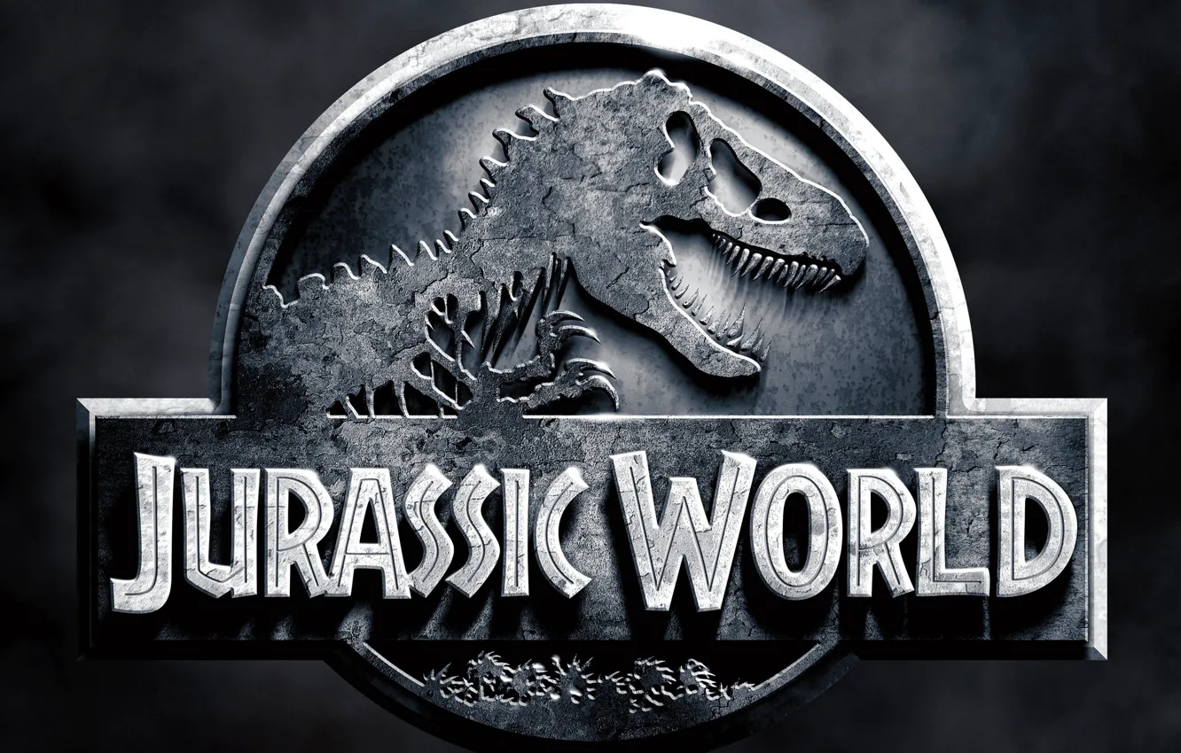 Фото обои wall, logo, stone, Jurassic Park