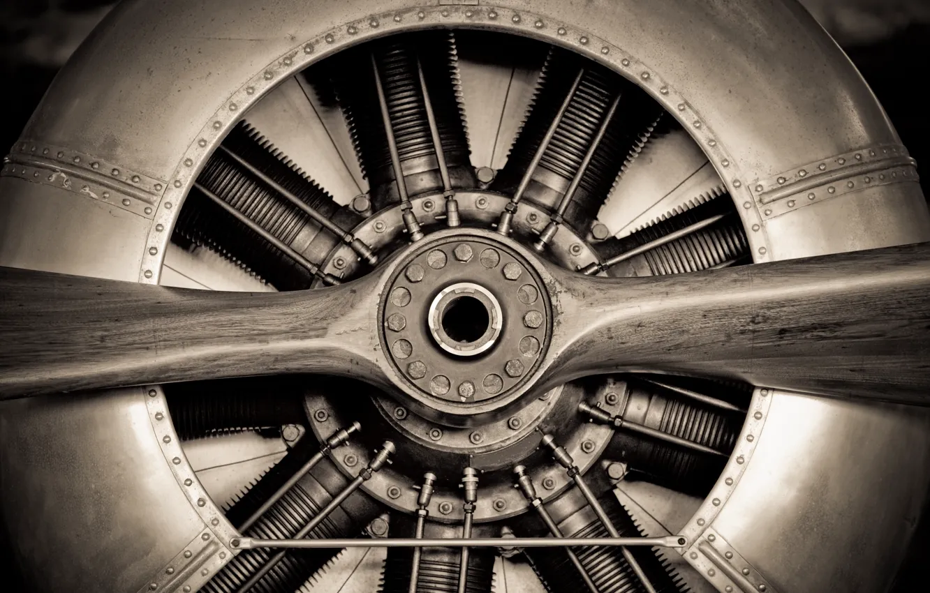 Фото обои metal, engineering, propeller, aircraft engine