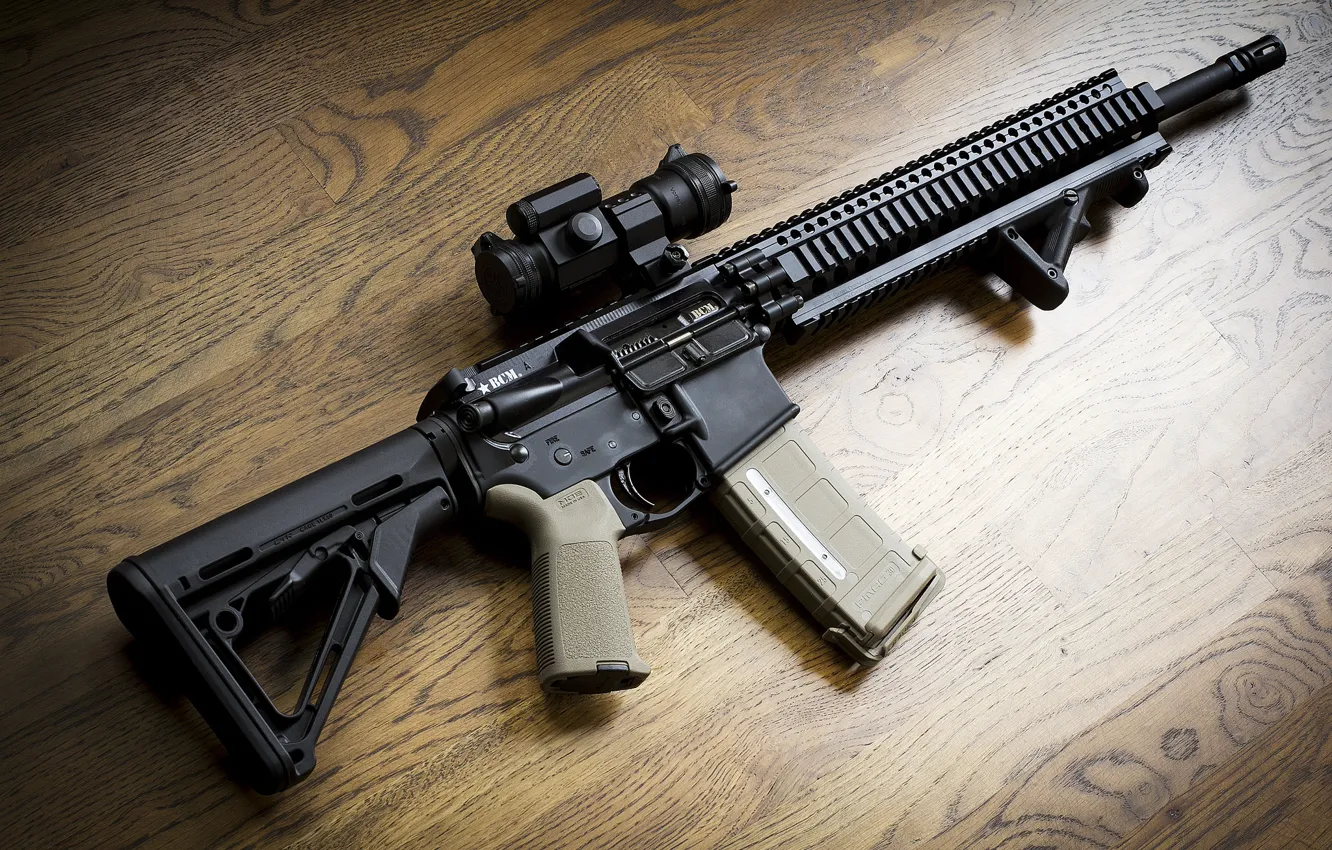 Фото обои оружие, фон, assault rifle, AR-15, BCM, штурмовая винтовка