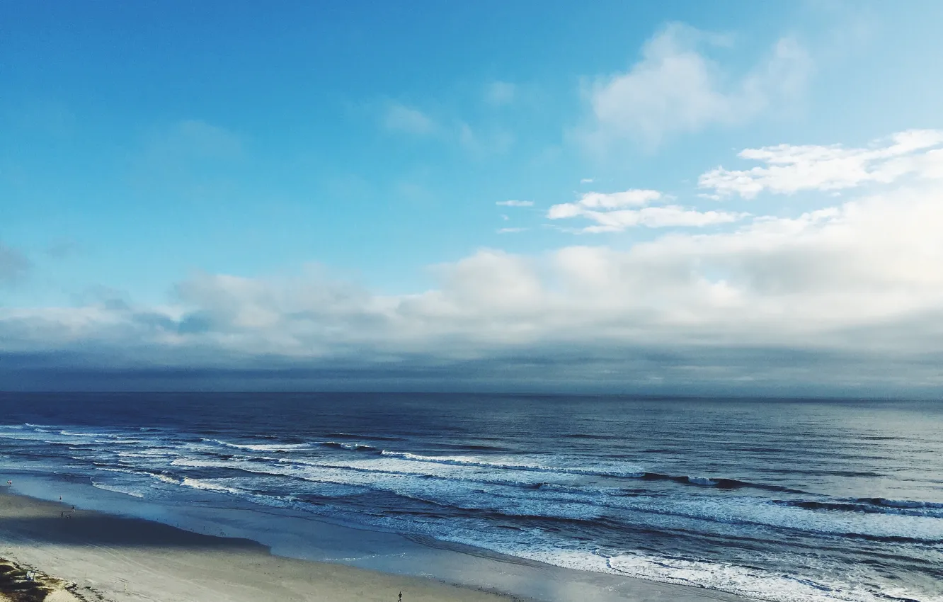 Фото обои waves, USA, United States, beach, sky, water, clouds, sand