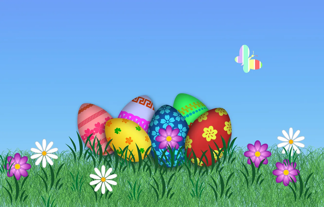 Фото обои Easter, eggs, holiday