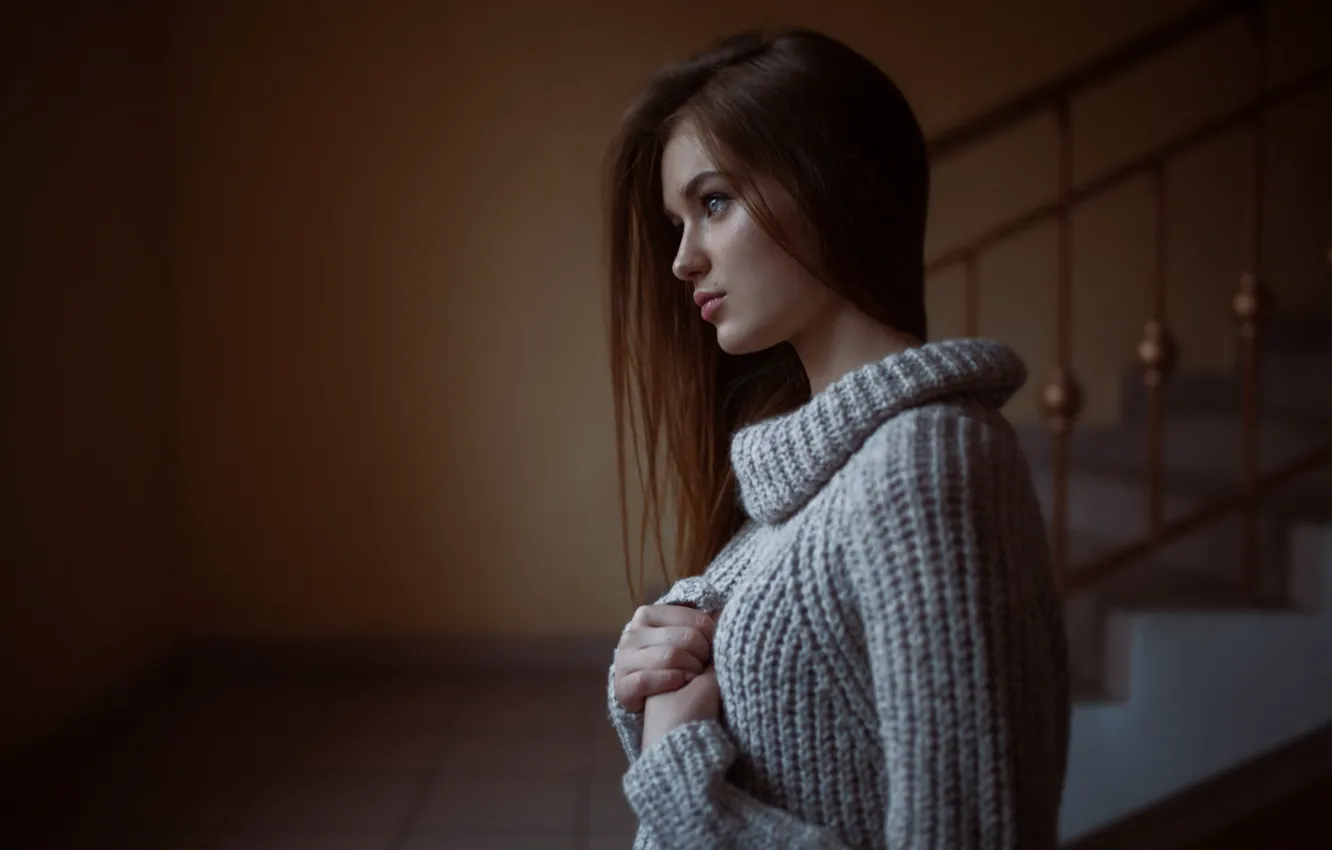 Фото обои девушка, свитер, Анастасия, фотограф Артём Галькевич