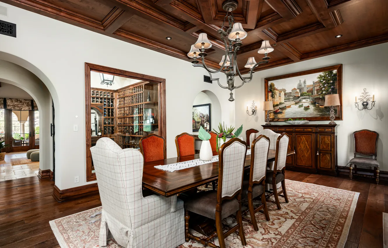 Фото обои стиль, община Сильверлиф, дизайн, интерьер, столовая, Silverleaf community, House in Scottsdale's, Вилла в Скоттсдейле