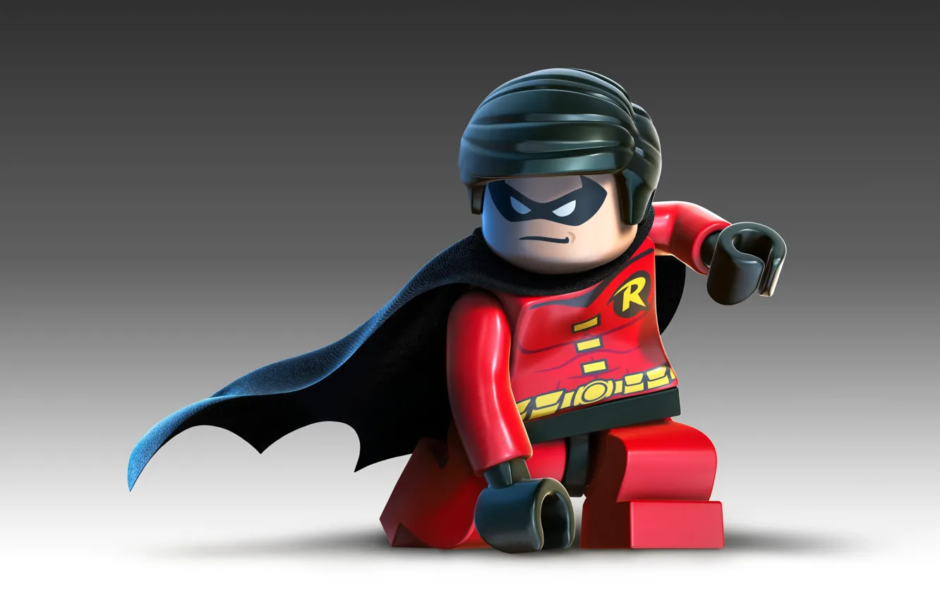 Фото обои batman, бетмен, бэтмен, плащ, lego, лего, робин, robin