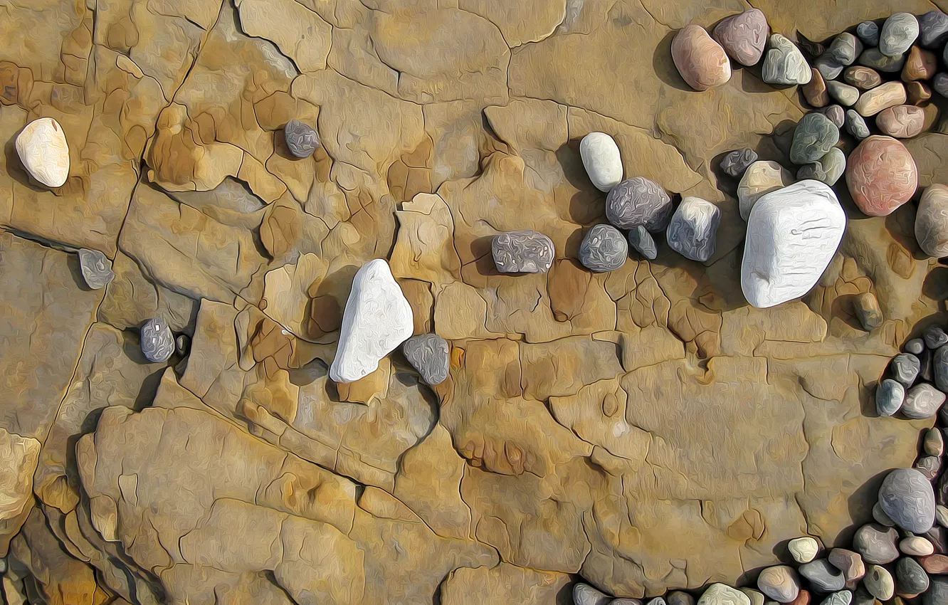 Фото обои скала, камни, рендеринг, рисунок, вектор