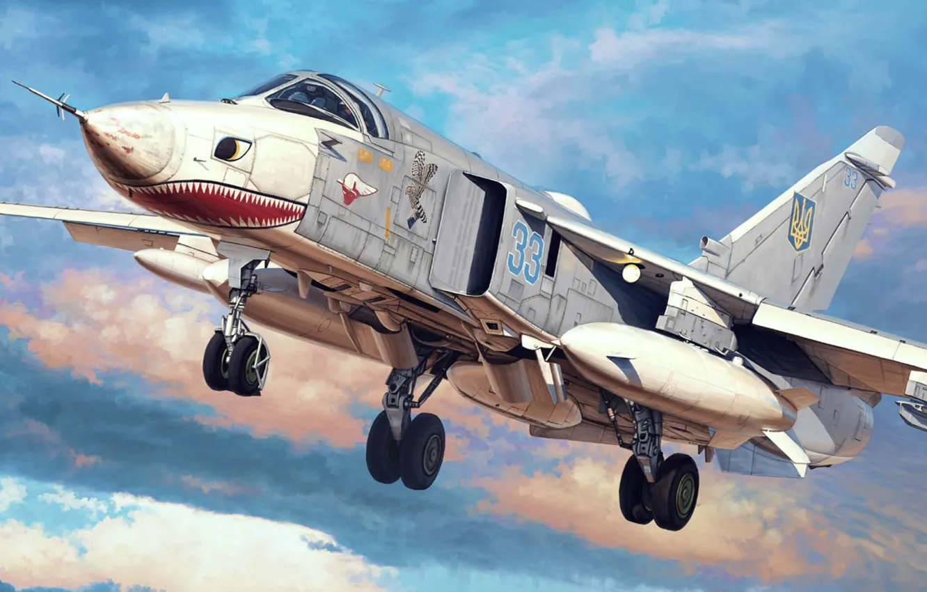 Фото обои art, Су-24, Сухой, ВВС Украины, Фронтовой бомбардировщик
