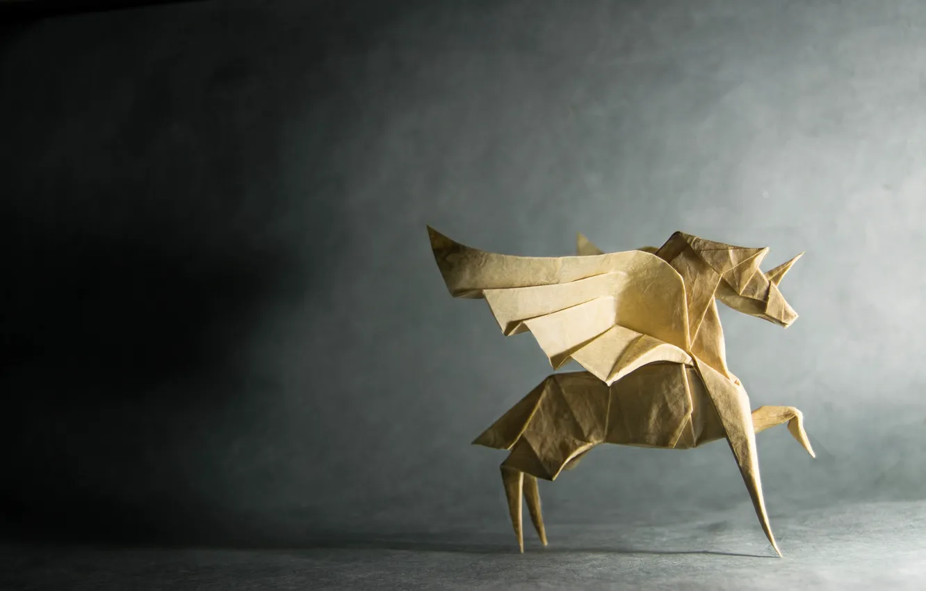 Фото обои бумага, конь, оригами