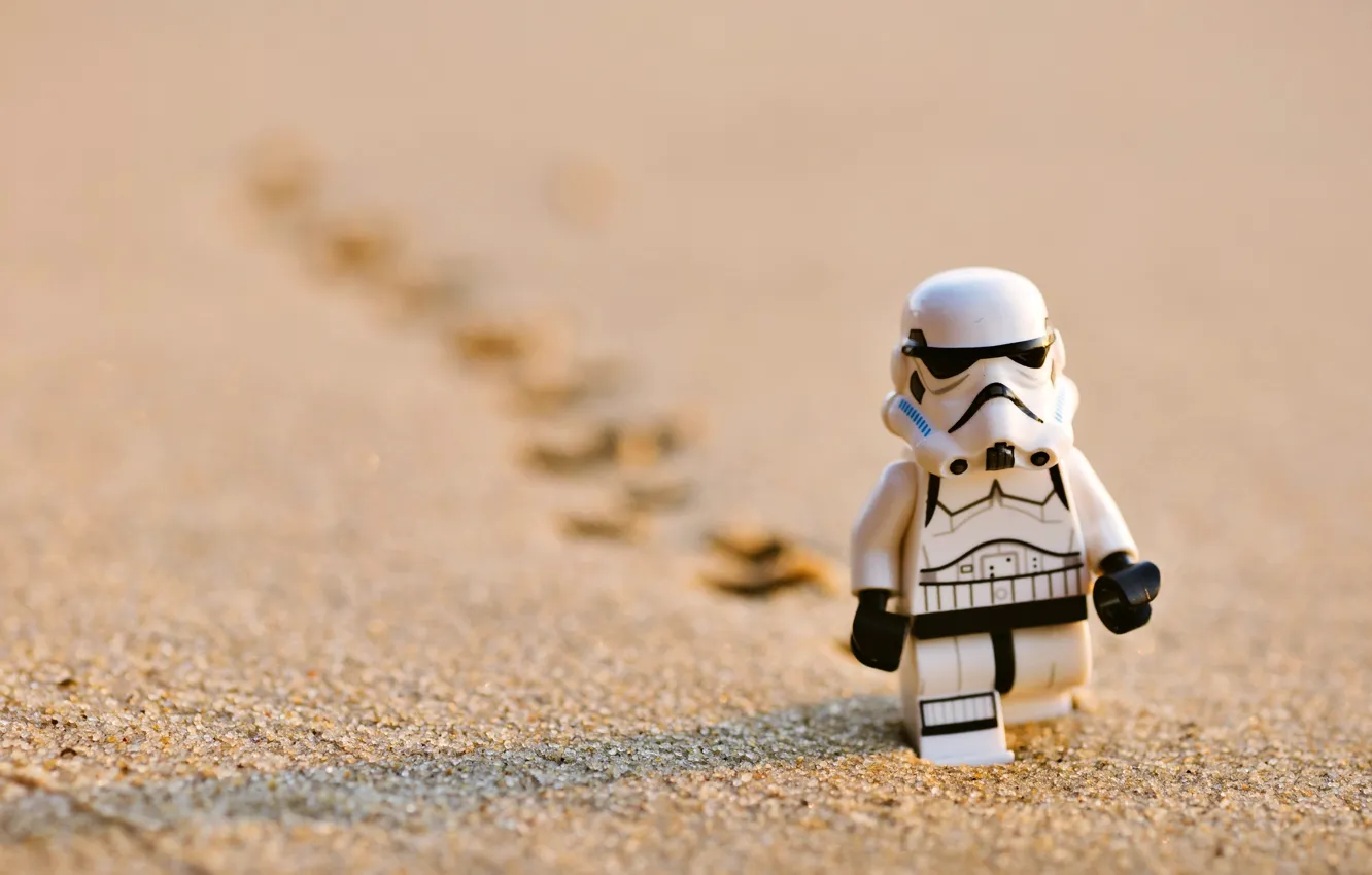 Фото обои песок, обои, игрушка, star wars, штурмовик, lego, картинка, лего