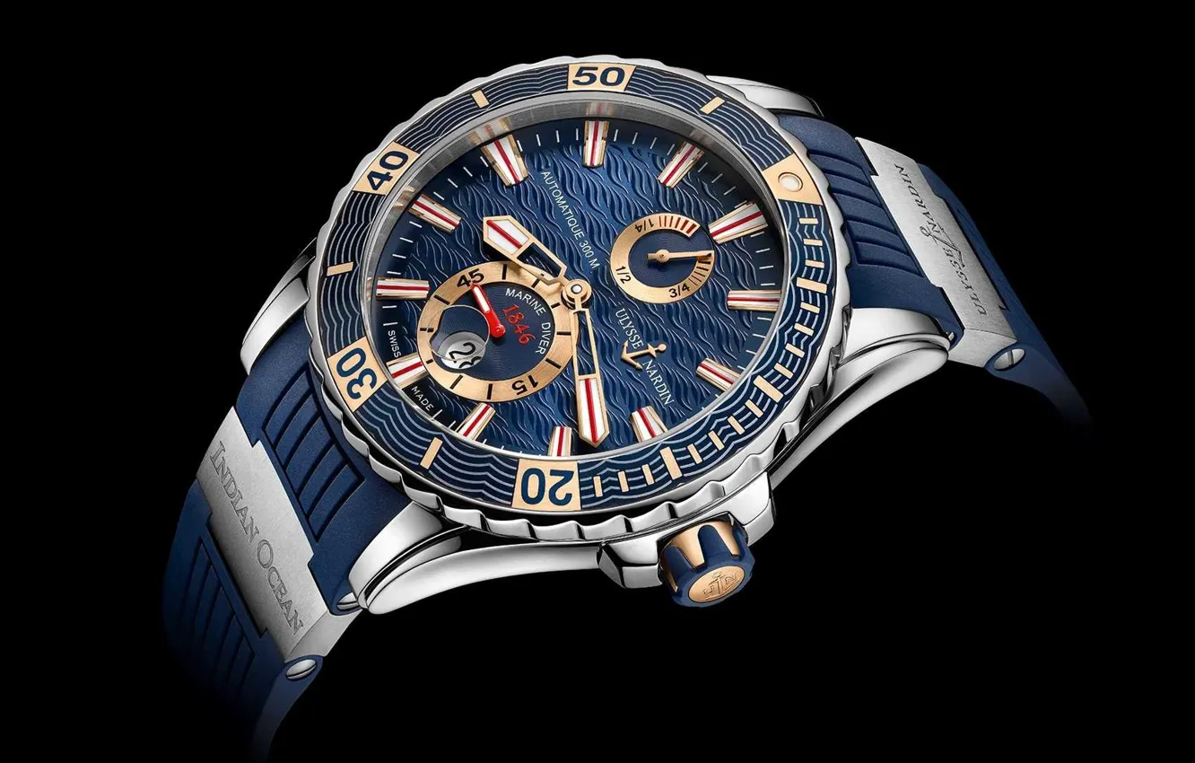 Фото обои Часы, Ulysse Nardin, diver, Hand Watch