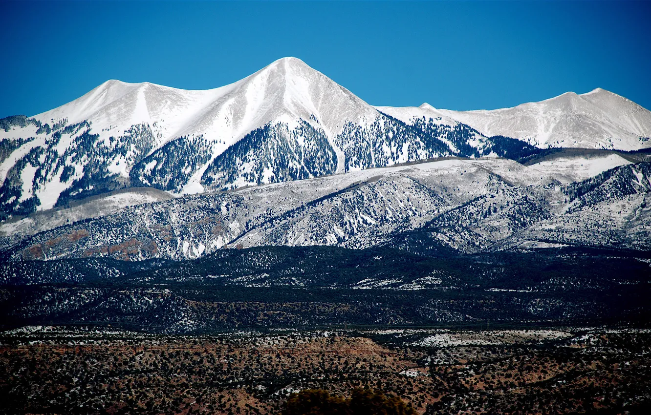Фото обои blue, snowy, Mountain Range
