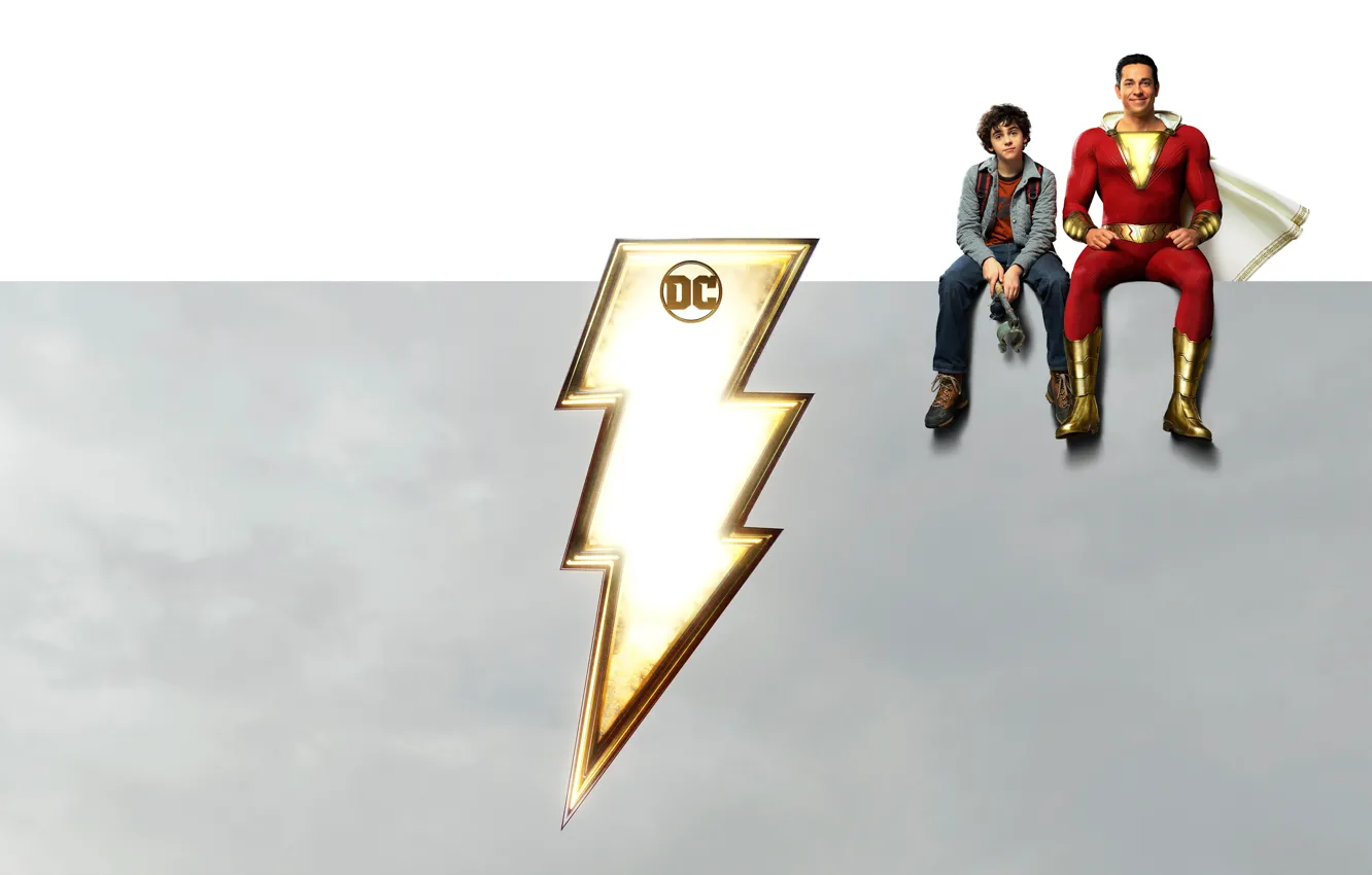 Фото обои фон, фантастика, постер, комикс, DC comics, Shazam!, Закари Ливай, Zachary Levi